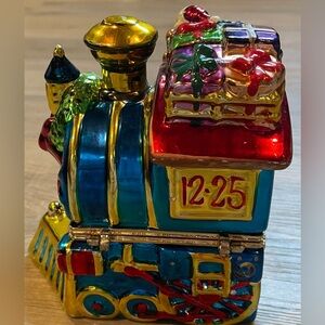 Mr Christmas Music Box Rotating Train Hinged Lid Plays Comfort & Joy Working